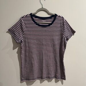 Lands' End Blue and Pink Fitted Short Sleeve T-Shirt
